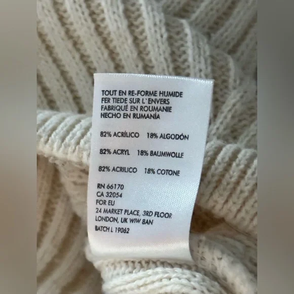 Urban Outfitters crop oversized‎ long sleeves crea knitted sweater size XS - Picture 9 of 15